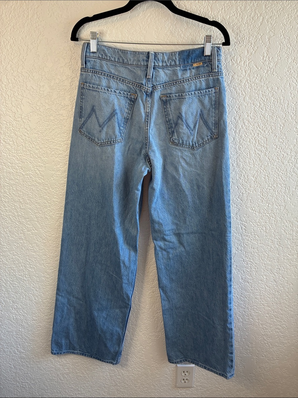 Mother Superior The Rerun Zip Sneak Jeans Wide Leg Baggy Light Wash Denim 26 - Picture 5 of 11